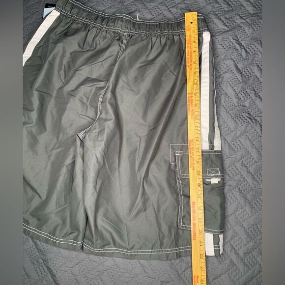 Kanu Surf Gray Swim Shorts with White Trim - Picture 6 of 6